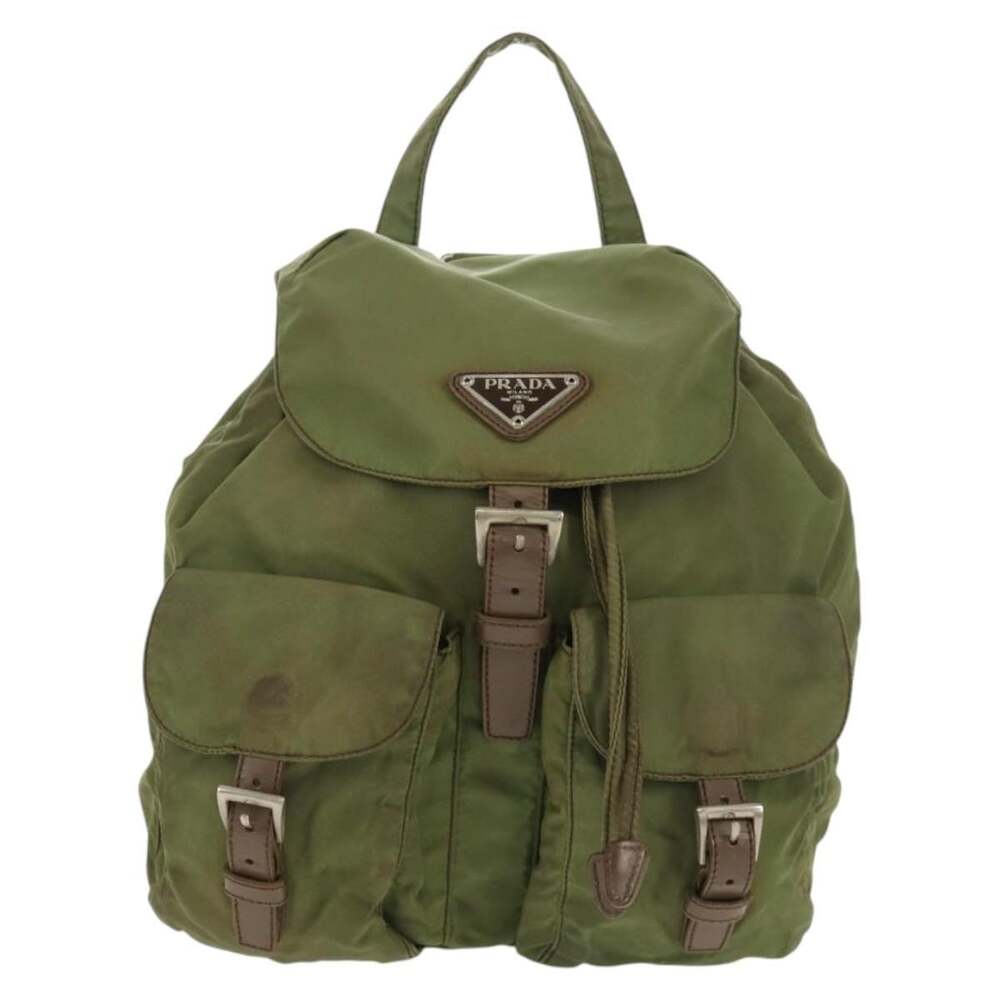 Prada Nylon Backpack Khaki Green